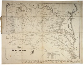 Mapa del Teatro de la Guerra, hecho en Savannah, Georgia, 1861